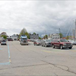 Cars and trucks line up at the Rockland Ferry Terminal for ferries to Vinalhaven and North Haven. (Photo by Lynda Clancy)