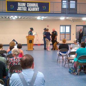 Corrections Corporal Richard Greene and TJ at graduation. (Photo courtesy Maine Department of Corrections)