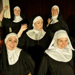 Clockwise from top right - The nuns from Hoboken - Angela Domenichelli, Jennifer Maher, Leah Smith, Alex Clausen, and Irene Dennis in middle.