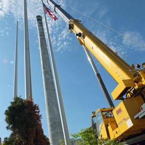 In June, the smokestack at the Knox Mill in Camden underwent an inspection of its structural integrity. (Photo by Chris Wolf)