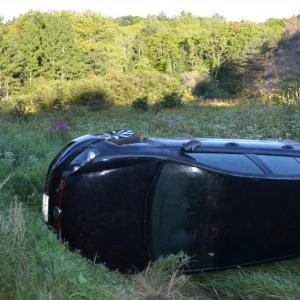 An early morning crash on Main Street in Rockport. (Photo by Lynda Clancy)