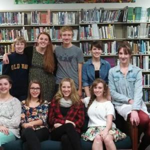 MDI high school students with lead singer Mary Ellen Sharp (center). Photo courtesy Davonne Pappas