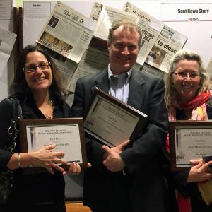 From left, Lynda Clancy, Kipp Wright and Holly S. Edwards at the 2015 New England Newspaper and Press Association convention in Boston Feb. 21. (Photo by Kay Stephens)