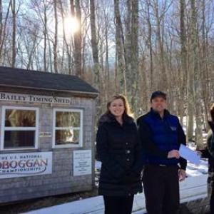 Pictured left to right: Jody Landrith, assistant vice president, branch manager Camden, Camden National Bank; Andrew Dailey, marketing director for the Camden Snow Bowl; and June Parent, executive vice president and senior retail banking officer for Camden National Bank.