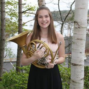 French horn player Megan Shusta won a Young Stars of Maine prize in 2014.