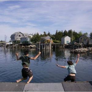 Liam and Emily off the wharf.
