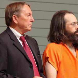 Andrew Kierstead, right, of Tenants Harbor, stands in Knox County Superior Court with his attorney, Steven Peterson, during Kierstead’s first appearance Oct. 1, 2012, on a charge of murdering Richard ‘Rick’ Mills of Cushing Sept. 27, 2012. (File photo by Holly S. Edwards)