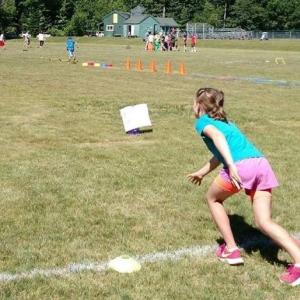 A student from Lincolnville Central School participates in the June 20 field day. (Courtesy Jennifer Meservey Johnson)