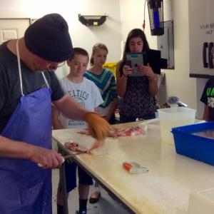 Students interview Glen Libby of Port Clyde Fresh Catch. (Photo courtesy Herring Gut Learning Center)