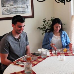 Luke Paul and Christina Quach enjoy their wedding cake tasting at Starlight Custom Cakes in Boothbay on June 5. SUZI THAYER/Boothbay Register