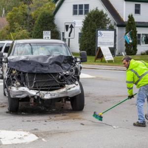 An Oct. 1 crash at the intersection of routes 90 and 17 in Rockport destroyed both vehicles. (Photo courtesy Isaac Remsen)