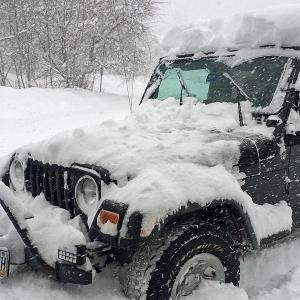 North Haven EMS Service Chief April Brown is reporting about a foot of snow on North Haven already from Saturday’s storm. (Courtesy Knox County EMA/Ray Sisk)