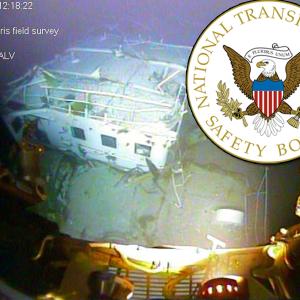 Underwater image of El Faro on the ocean floor. (Courtesy National Transportation Safety Board)