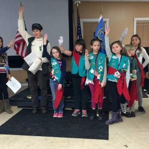 Nearly 85 Girl Scouts and registered leaders and volunteers celebrated World Thinking Day in Rockland Feb. 20. (Photo Courtesy of Heidi O'Donnell)