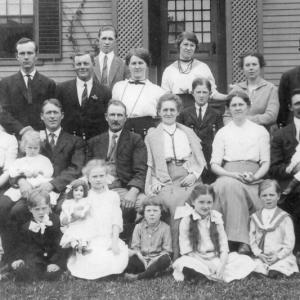 The bride and bridegroom, Jennie Hardy and Russ Carver, are the two on the far left in the third row.