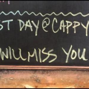 The special board that hangs inside the restaurant reflected the mood. (Photos by Chris Wolf)