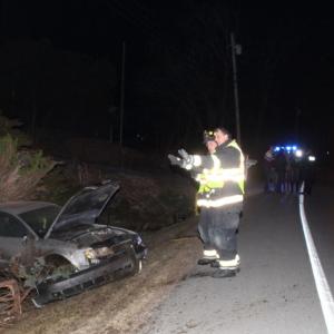 Rockland Fire and EMS responded to a Sunday evening crash on Route 17 around 8 p.m. (Photo courtesy Alan Athearn/Rockland Fire and EMS)