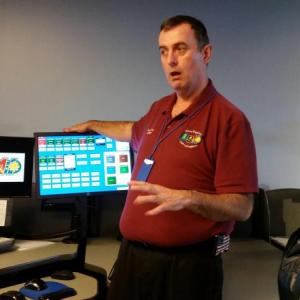 John Gamage talks about what it is like to be a dispatcher during the open house at Knox Regional Communications Center. (Photos by Sarah Shepherd)