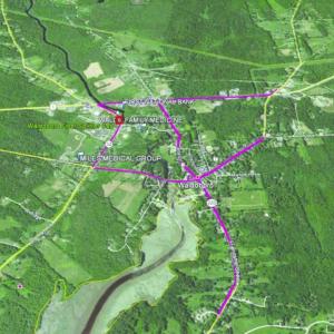 The map shown above shows LCI's fiber optic installation at this time. (Image courtesy Waldoboro Business Association)