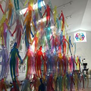 Jonathan Borofsky, studio view showing Human Structures, 2016