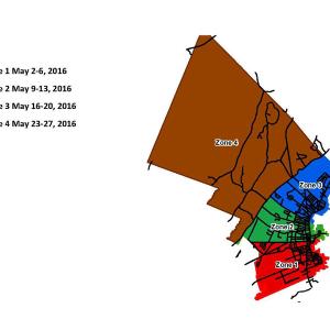 Leaf and brush pickup for Zone 1 in Rockland has already occurred. See the map for cleanup opportunities for Zones 3 and 4.