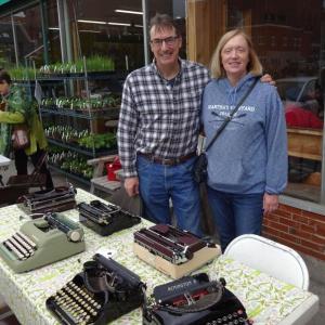 Tom and Anne-Marie Furrier host a “Type Out” at Belfast’s Co-op during Belfast’s Bound Book Festival. (photo by Erica Thoms)