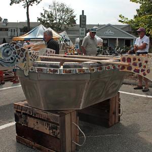 This entrant from year’s past was long on imagery, and a crowd favorite, but ended up short on maneuverability and speed once it hit the water. (Photo by Holly S. Edwards)
