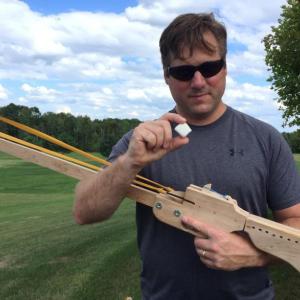 Charley Lind’s handcrafted slingshot.
