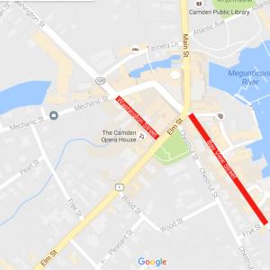 The portions of Washington Street and Bay View Street in downtown Camden will be closed to all traffic due to construction during business hours Tuesday, Oct. 11.