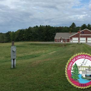 The proposed solar electric array would be sited to the left, in this photo, of the Lincolnville Center Fire Station. (Photo by Holly S. Edwards)