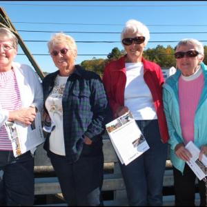 Cheryl Harjula, Joanne Harjula, Arlene Woodman and Enid Dana all Thomaston residents. What they remember most about the old bridge is that you had to stop for a truck or school bus if it didn’t stop for you. (Photos by Chris Wolf)