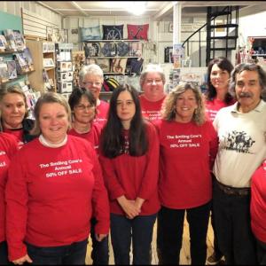 Store employees ready for the onslaught. Left to Right: Ariel Power, Susan Corcoran, Andrea Hamalainen, Lorrie Deering , Pam Brown, Kristi McKenney, Ellen Curtis, Owner Meg Quijano, Kristin Resek, Paul Quijano, and Claire Frye (Photos by Chris Wolf)