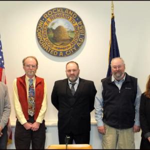 Rockland City Council left to right: Mayor Will Clayton, Larry Pritchett, Adam Ackor, Ed Glaser and Valli Geiger (Photo by Chris Wolf)