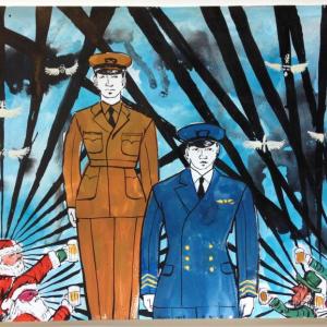 Four uniforms by artist Kenny Cole