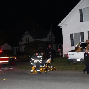 Rockland Fire and EMS responded to a single vehicle crash Nov. 9 around 5:20 p.m. at the corner of State and Pleasant Streets after a pickup truck drove into a home. (Photo courtesy of Alan Athearn and Rockland Fire/EMS)