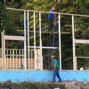 There were 28 trusses to put into place for the roof, and some volunteers stayed the nine hours to help put them in place.