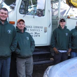 The Goodridge-Lermond Tree Service crew pose for a photo after successfully dismantling our dead oak tree: Alex Bryant, Mike Grant, Josh Adams, Richard Lermond.
Photo by Diane O’Brien tree crew