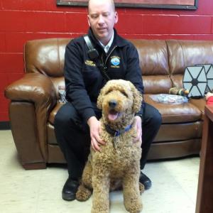 Rockland Fire Chief Chris Whytock and Gunner. (Photo by Sarah Thompson)