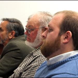 Wes Daniels, Selectman, Washington; John Spear, State Representative District 92 and Dave Miramant, State Senator District 12 listen intently to town and county officials Thursday night.