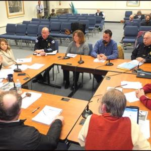 Members of the law enforcement community and Rockland City Council members meet to discuss the marijuana referendum that will eventually affect the city. (Photos by Chris Wolf)