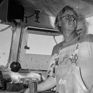 A portrait of Port Clyde fisherman Glen Libby at work. Photo courtesy Antonia Small, the book’s photographer.