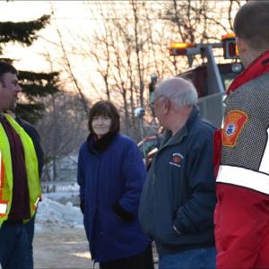 Camden Town Manager Patricia Finnigan, at work with town employees, in 2013. (Photo by Lynda Clancy)