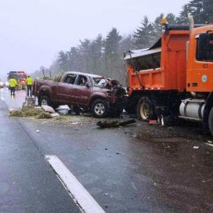 A Waldoboro man was killed instantly in a crash on the Maine Turnpike in Wells Friday morning, Jan. 6. (Photo courtesy Maine State Police)