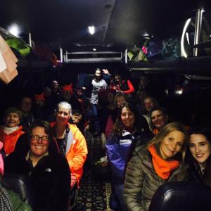 A busload is ready to leave from Rockport to Washington, D.C., Friday night, Jan. 20. (Photo by Lynda Clancy)