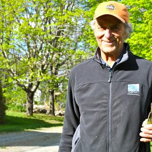 Camden resident Leonard Lookner with freshly picked asparagus from an asparagus patch at his beloved Camden farm on Melvin Heights Road. (Photo by Jenna Lookner)