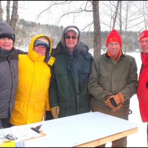 Toboggan Inspectors check in toboggans to make sure they meet National’s specs. Don Abbott, Bob Annis, Tom Cox, Andy Hazen and Buck Gagnon (Photos by Chris Wolf)