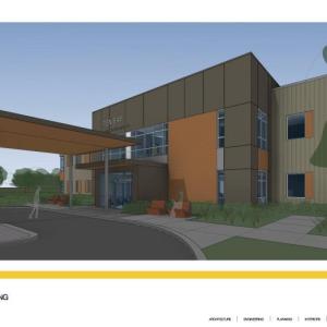 A rendering of the proposed physicians building at Pen Bay Medical Center, in Rockport.