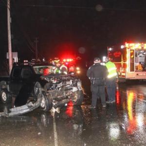 Rockland police, fire and EMS responded to a crash Feb. 25 on Route 1 near the Rockland/Thomaston line. (Photo courtesy of Alan Athearn/Rockland Fire and EMS)