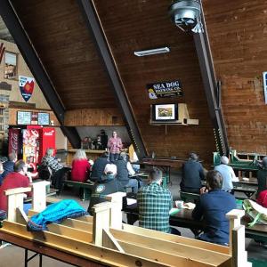 Mark Hayes presents his proposed Camden Snow Bowl Bike Park plan to members of the Snow Bowl Four Season Committee and the public on March 6. (Photo courtesy Kevin Callahan)