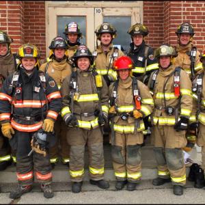 Firefighters in training with the Knox County Fire Training Academy. Front row left to right: Jack Hauprich, Camden; Alex Benner, Friendship; Clint Beverage, Rockport; Nikki Coghill, Camden; Mike Amoroso, Camden; and Alex Winn, Camden. Back row right to left: Charles Weidman, Hope; Calvin Morin, Waldoboro; Taylor Benzie, Camden; Colin Four, Cushing; Steve Hallett, Rockland; and David Benner, St. George. (Photos by Chris Wolf)